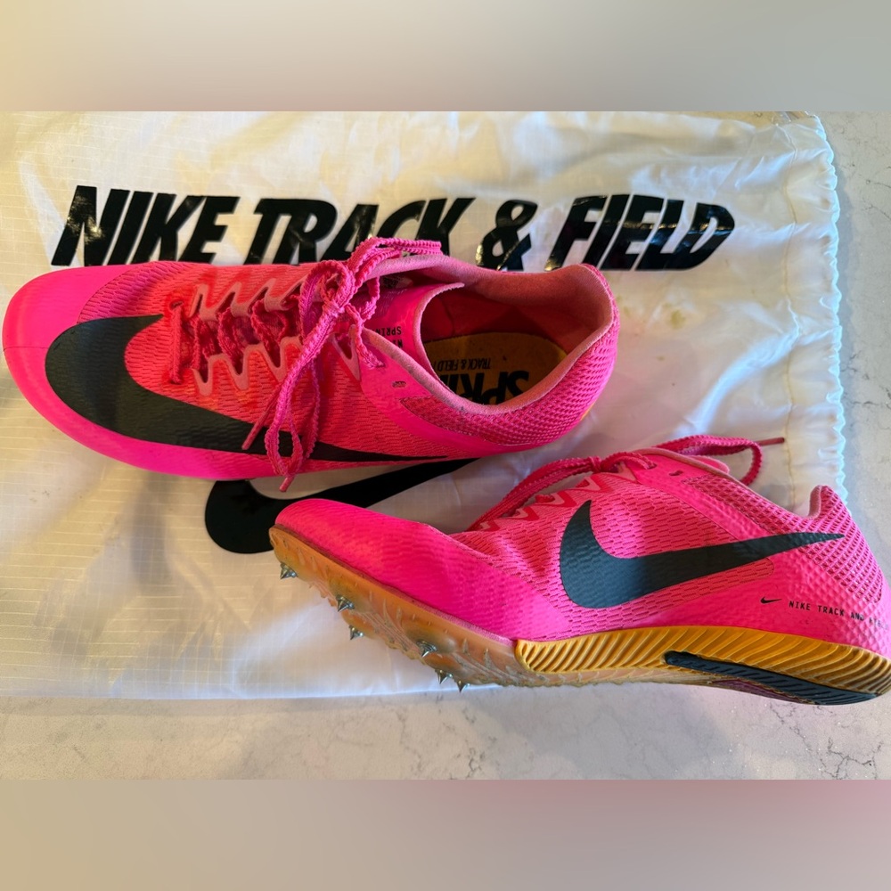 Nike Zoom Rival Hyper Pink Orange Unisex Track Spikes Shoes